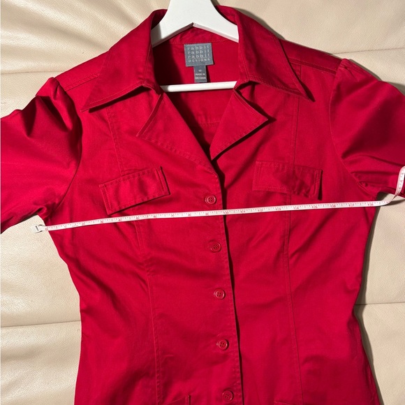 Rabbit Rabbit Rabbit Designs Red Jacket Dress with Button Front & 3/4 Sleeves - Picture 5 of 9